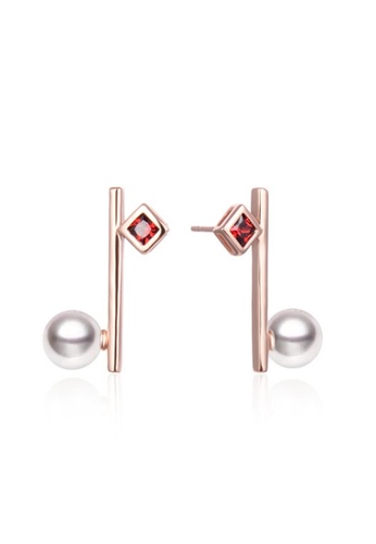 A-Excellence silver Premium Freshwater Pearl  6.75-7.5mm Geometric Earrings 39447AC503D5CAGS_1