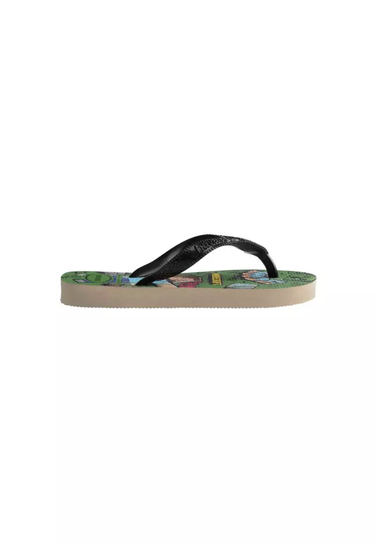 Kids Minecraft Flip Flops - Beige