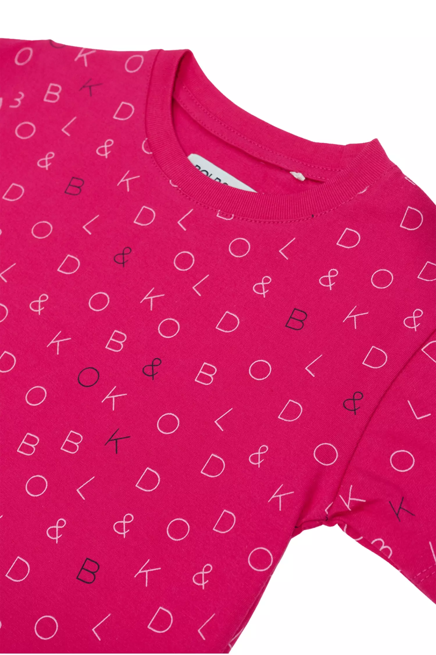 BOLD & KO Signature Full Print Kids T-Shirt Pink | Kaos Anak | Baju Anak | Atasan Anak | Baju anak laki-laki | Baju Anak Perempuan | Baju Pink