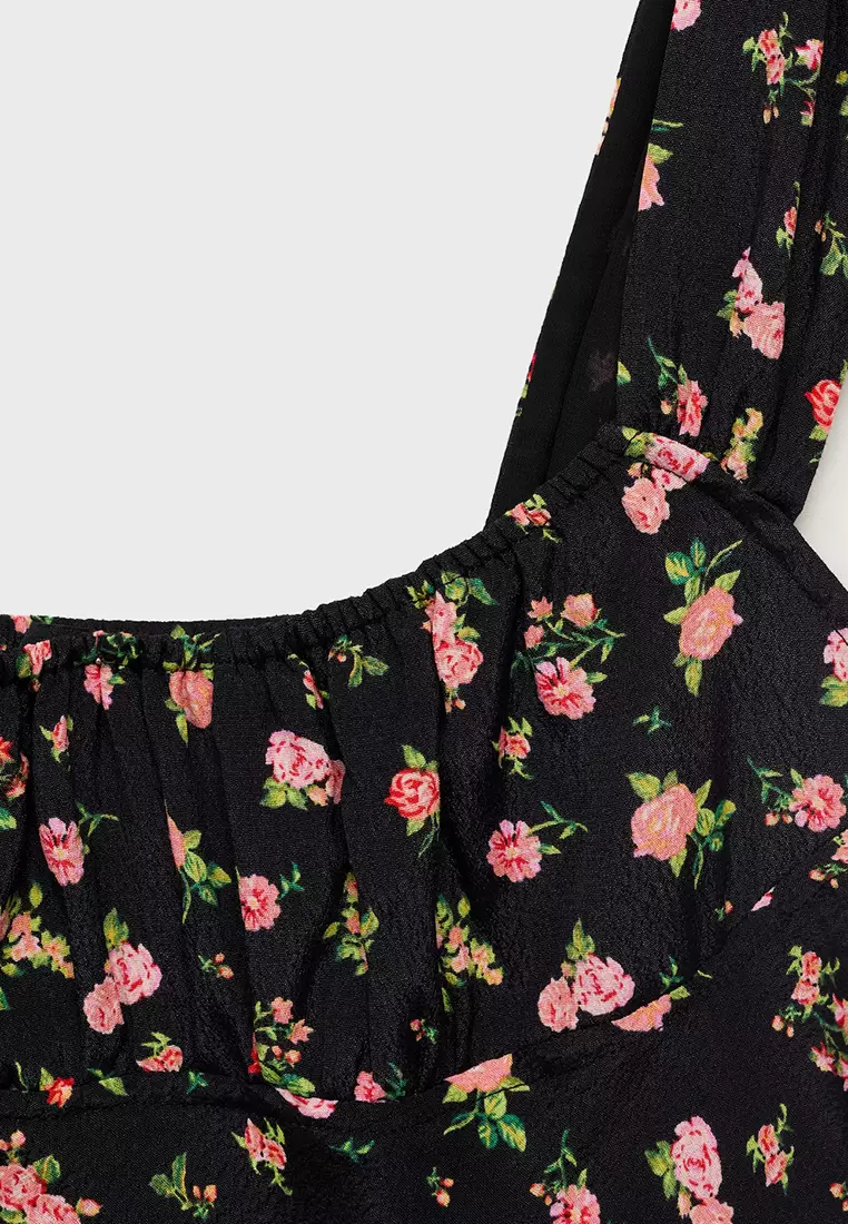 Short Dress With Ruched Neckline