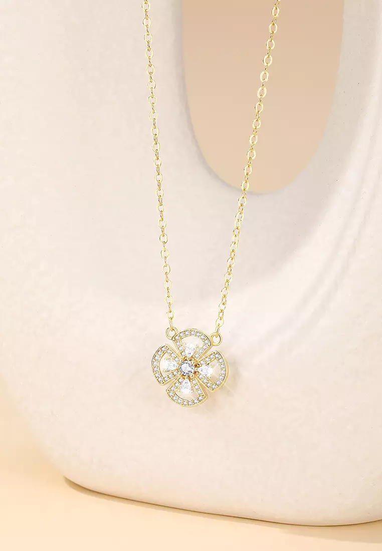 Kalung Wanita Korea Fashion Titanium Berlian Anti Pudar Kalung Cewek Necklaces