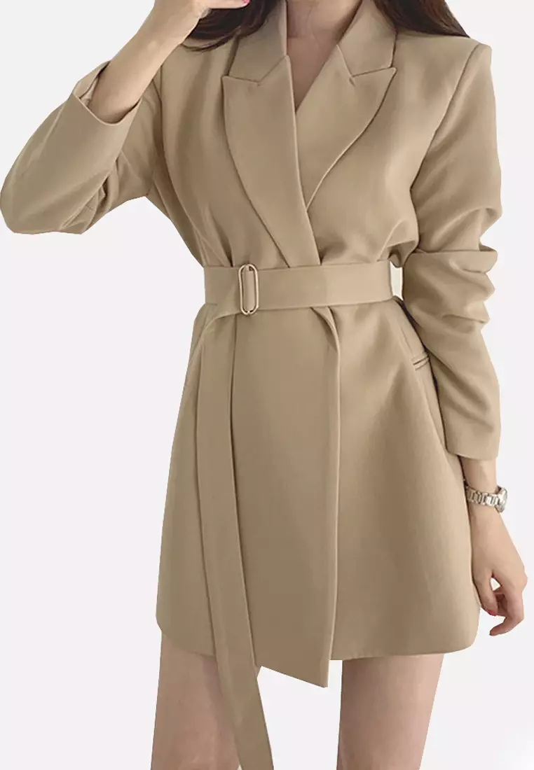 VANSA Simple Belted Blazer  VCW-C803
