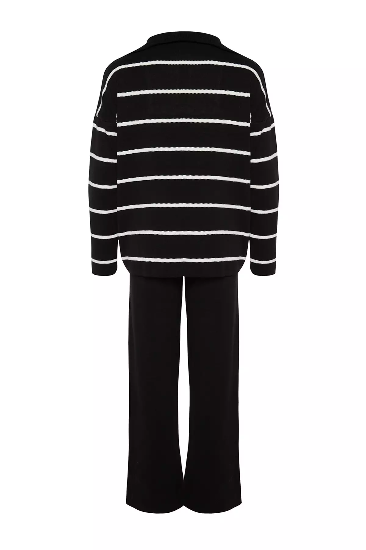 Half Zipper Knitted Top and Bottom Set