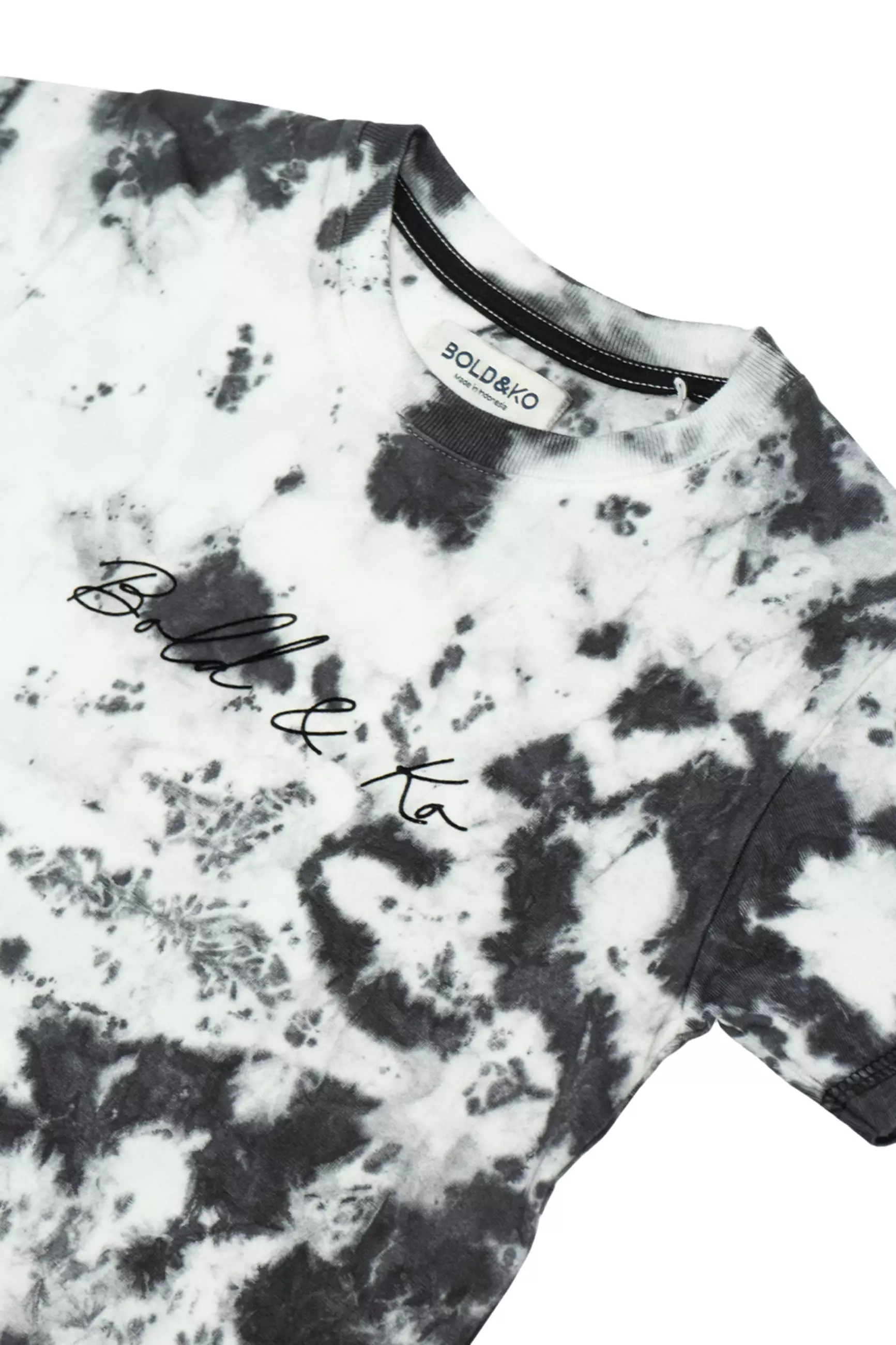 BOLD & KO Tie Dye Kids T-Shirt Black | Kaos Anak | Baju Anak | Atasan Anak | Baju Anak laki-laki | Baju Anak perempuan  | Baju Hitam