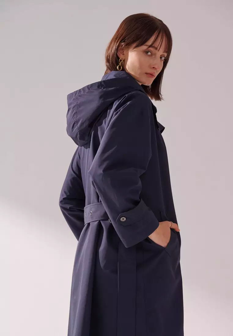 Dark Blue Hoodie Coat