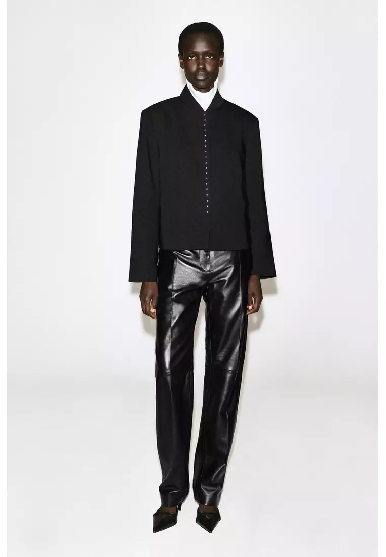 Buy COS STUD-DETAIL CROPPED LINEN BLAZER 2026 Online | ZALORA