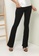 TOPSHOP black Ribbed Flared Trousers 74B87AA6936068GS_4
