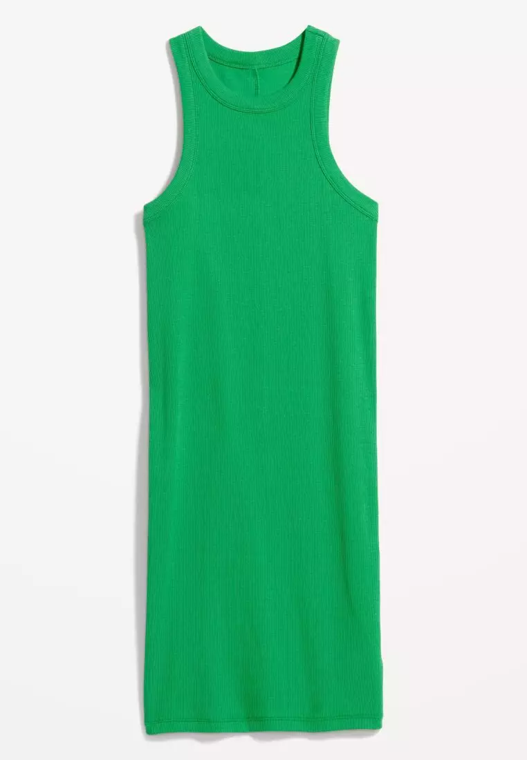 Fitted Sleeveless Rib-Knit Mini Dress For Women