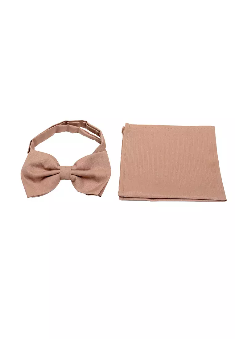 Houseofcuff Dasi Kupu Bowtie Pocket Square Saputangan Dark Salmon A31