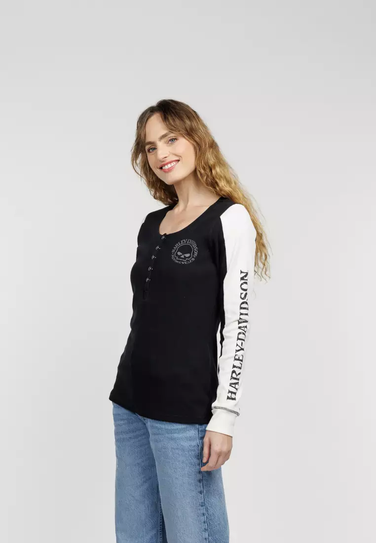 HD Willie G™ Skull Snap Front Henley