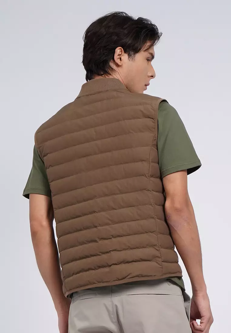 Slim Fit Ribbed Collar Vest