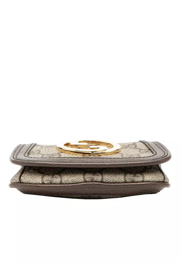 Pre-Loved Gucci Gg Supreme Blondie Card Case On Strap