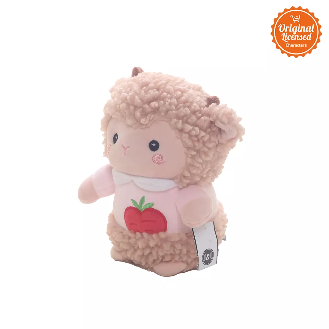 Boneka Domba Duduk Baju Apel Warna Pink 22 cm
