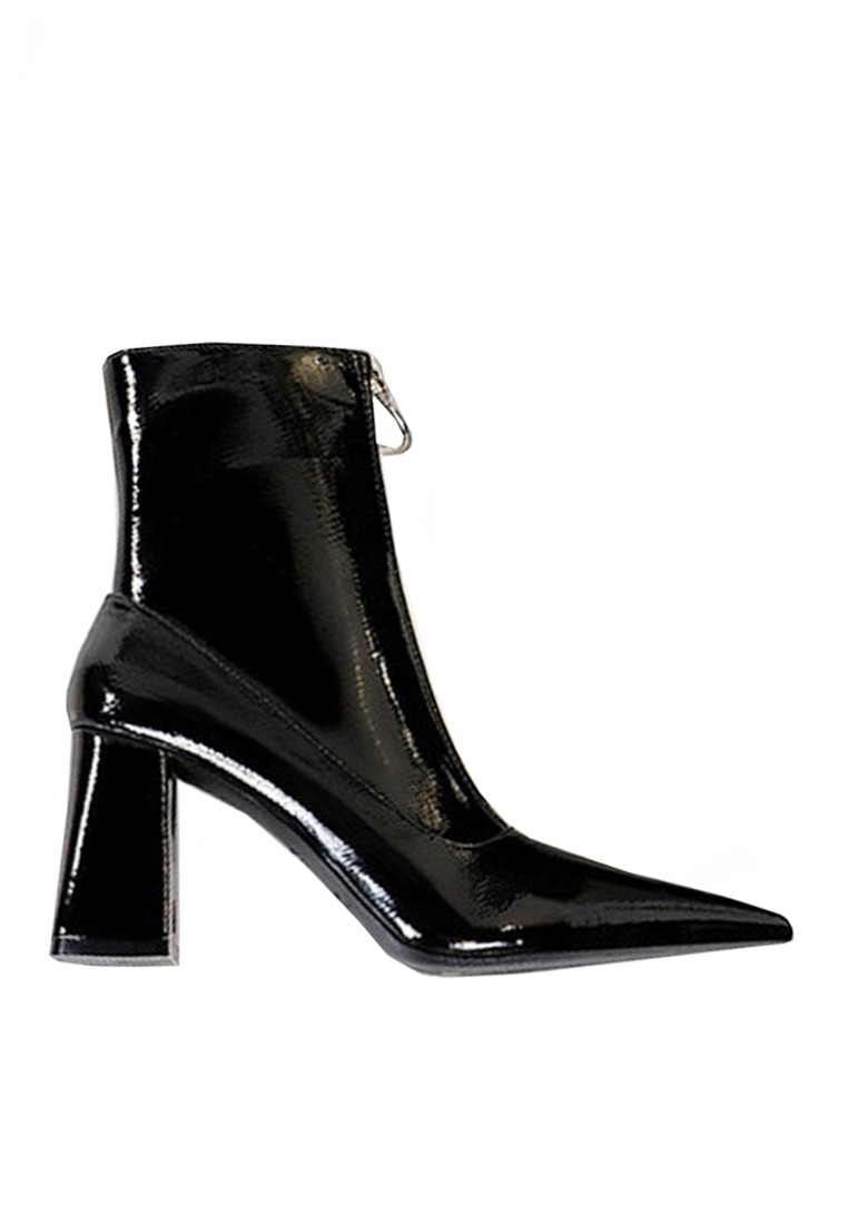 VANSA Skinny Shinny Patent Front Zipper Ankle Boots VSW-B95682
