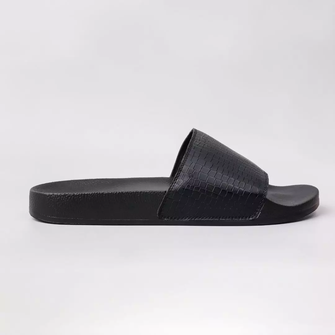 Cogen Sandal Pria Sendal Slop Croco Series Original Hitam