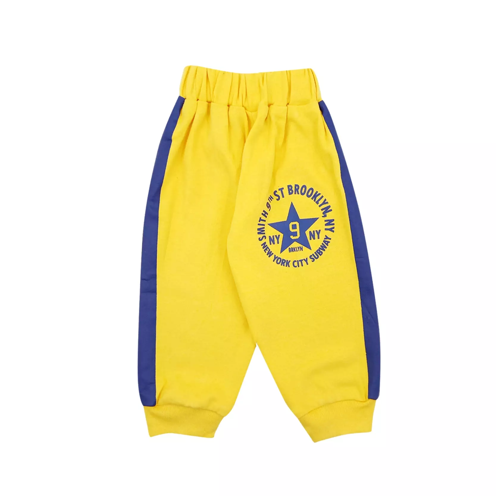 Wakakids Baju Lengan Panjang Setelan Celana Jogger Piyama Anak Laki Laki Usia 12 Bulan Hingga 18 Bulan Motif Brooklyn NY 3014 Kuning