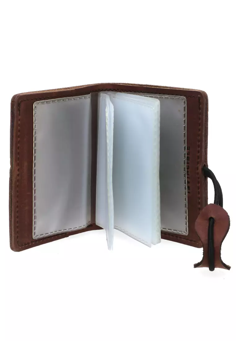 Zackly Card Holder Wallet Dompet Kartu Vintage Style Handmade Material Leather ORIGINAL - Brown