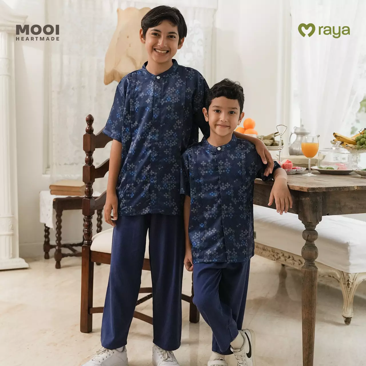 Mooi Naqi Koko Set Setelan Koko Anak Raya Collection Nawasena Series - Brown Beige