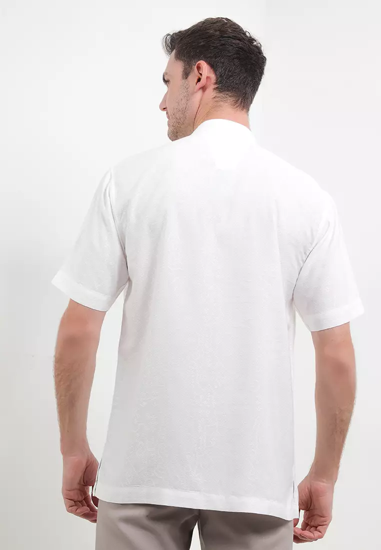 Padma Nara Putih Lengan Pendek Baju Koko