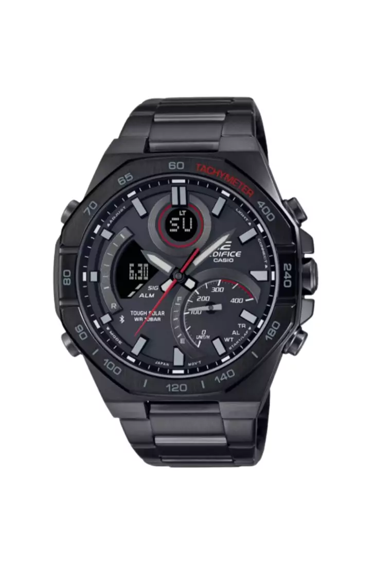 Casio edifice chronograph black dial men's watch clearance