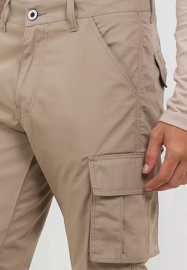 Celana Cargo Ripstop Pants Non Stretch Reguler - Mocca