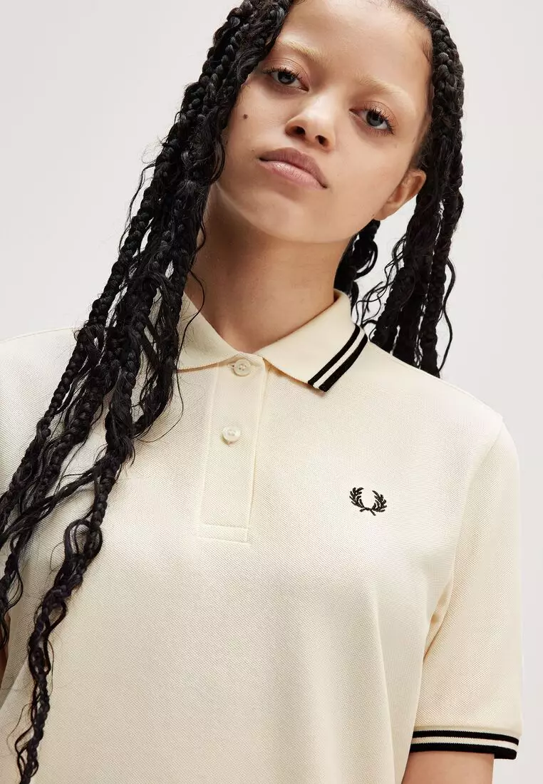 Fred Perry G3600 Twin Tipped Fred Perry Shirt (Ecru / Metallic Black / Metallic Black)