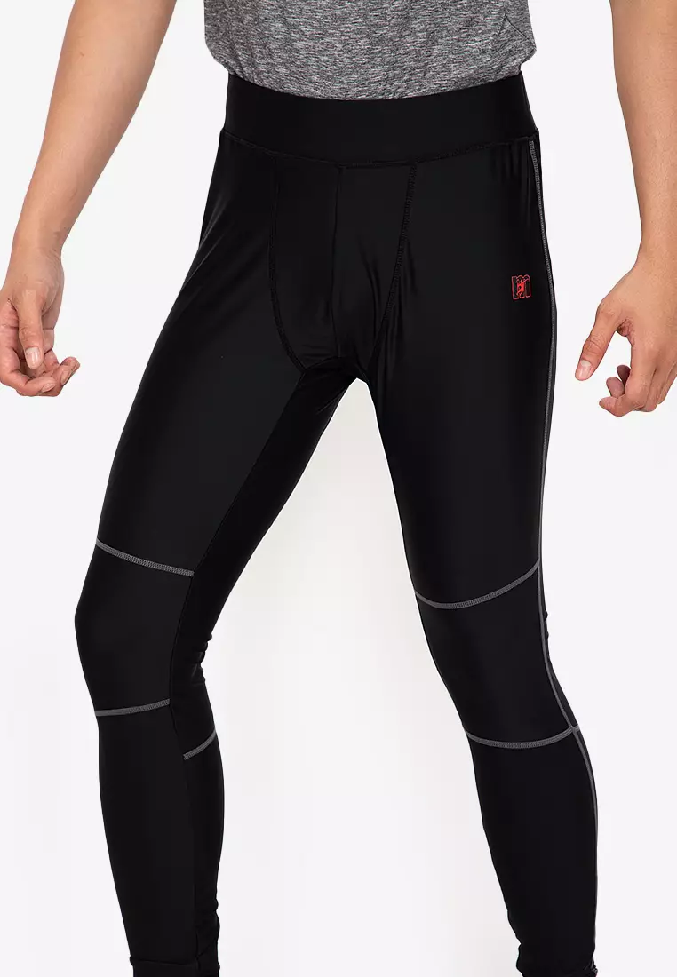 LUXUR Mens Leggings Cool Dry Compression Pants High Waisted Tights