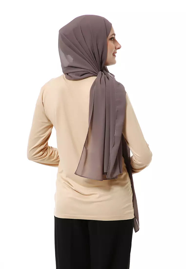Zhalika Phasmina Motif Polos High Premium Quality - Mocca