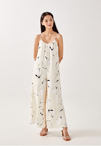 Love, Bonito white Sadella Relaxed Wide Leg Jumpsuit in Floral Odyssey 99766AA7BF9FD4GS_1