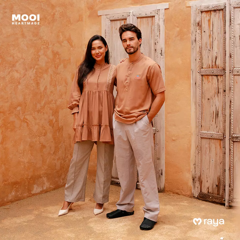 Mooi Tunik Wanita Atasan Wanita Raya Collection Elmira Tunic - Khaki