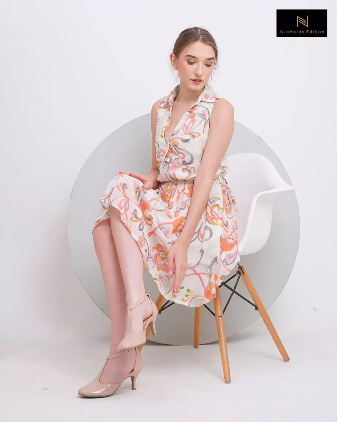 Nicholas Edison Heel Viola Beige