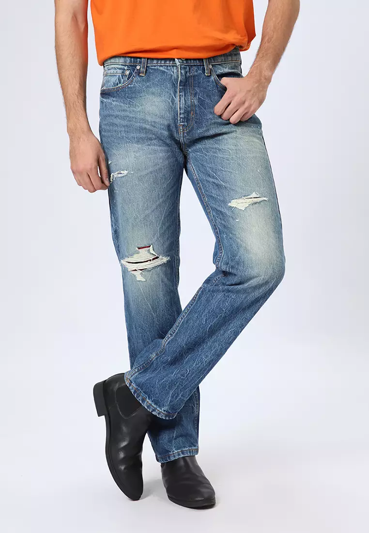 801 Reguler Fit Handcrafted Jeans BLUE PATCHES - Celana Panjang Denim Pria