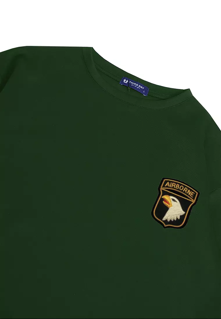 MTP09 kaos oversize army us army airborne bahan tebal scuba pria cowok putih