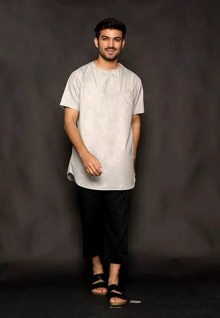 Casella Baju Koko Kurta Lengan Pendek | Casella Muslim Daily Wear 3002 Misty