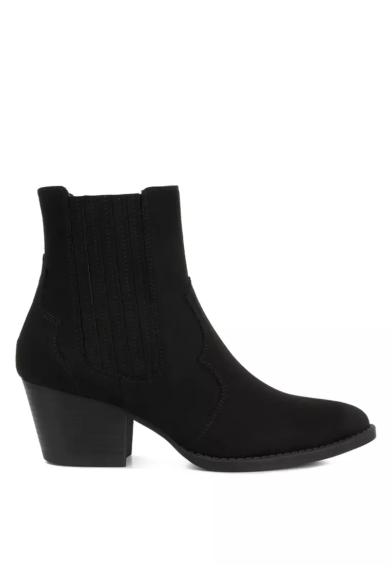 Buy London Rag Black Ankle Length Low Heel Cowboy Boots 2023 Online ...