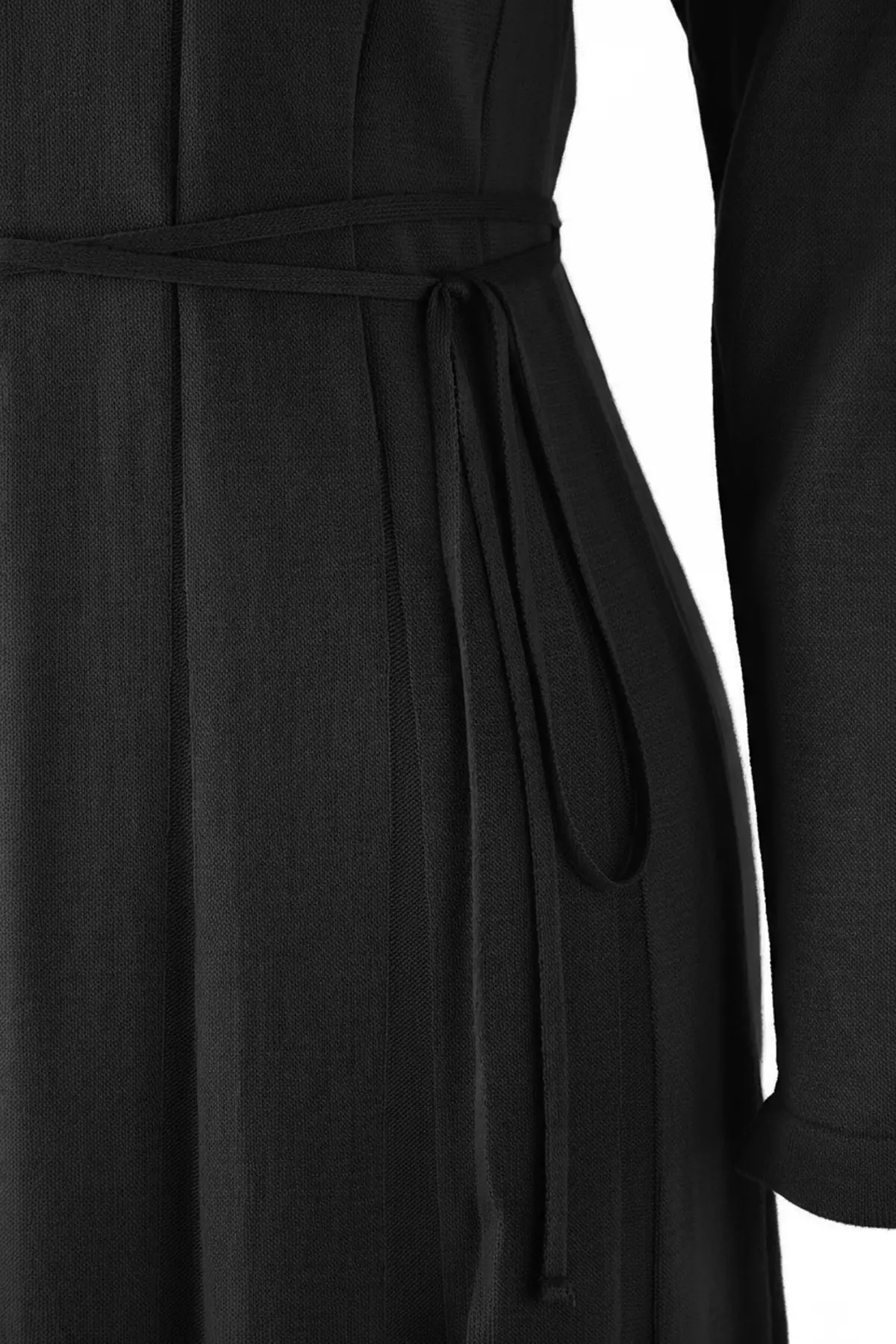 Black Unlined Plain Knitwear Rib/Camisole Hijab Dress Tctaw26Eb00010