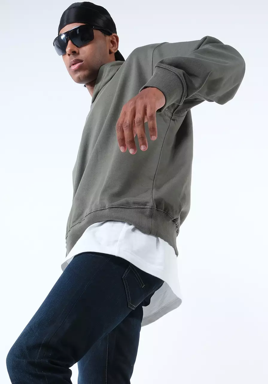 Sweater Hoodie Pria Zion Olive