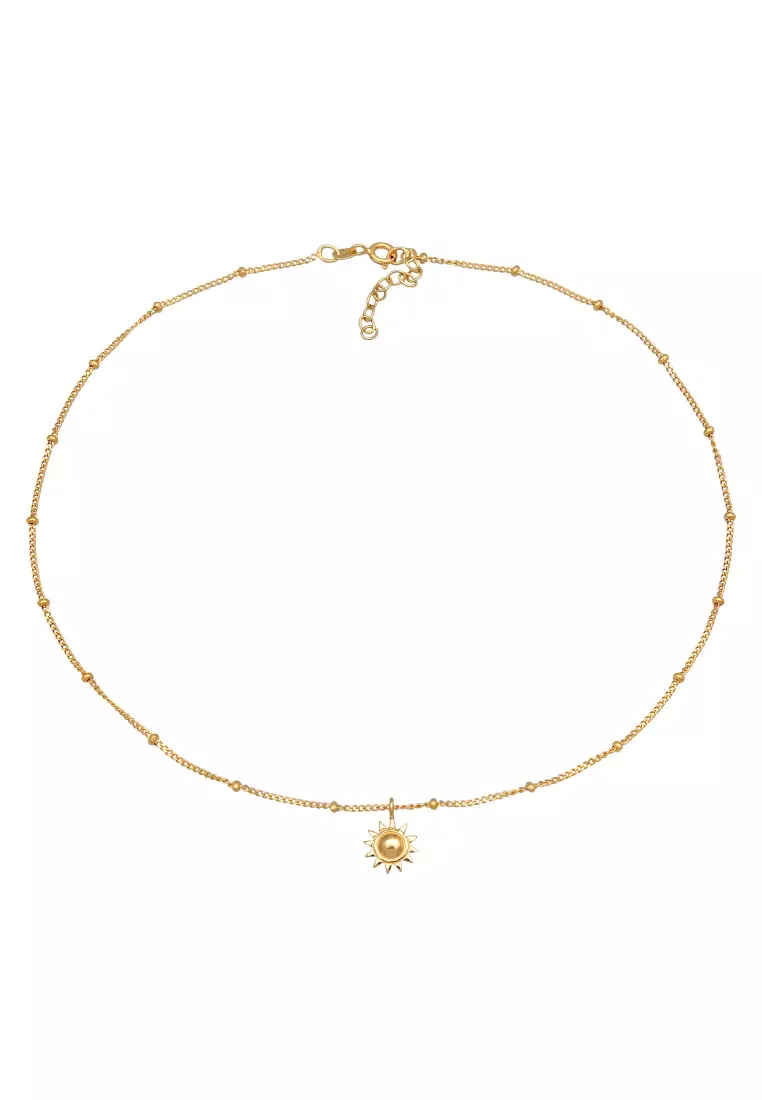Necklace Sun Ballchain Gold Plated