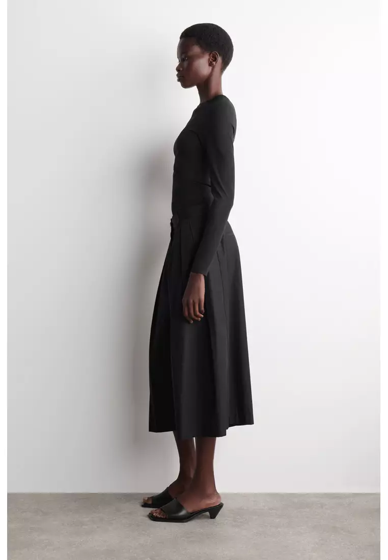 PLEATED COTTON CULOTTES