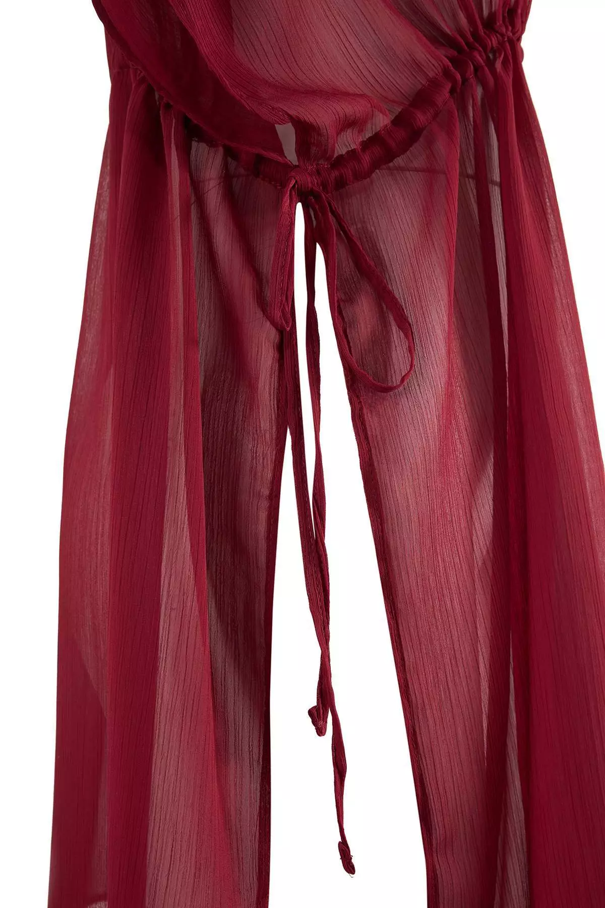 Burgundy Woven Mini Drawstring Beach Dress Tbess26El37