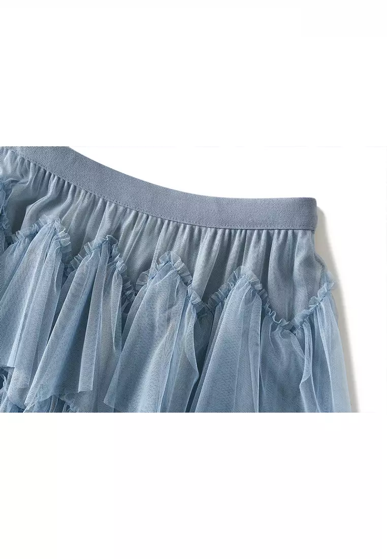 Spring/Summer Puffy Tulle Mesh Tiered Skirt AF1219