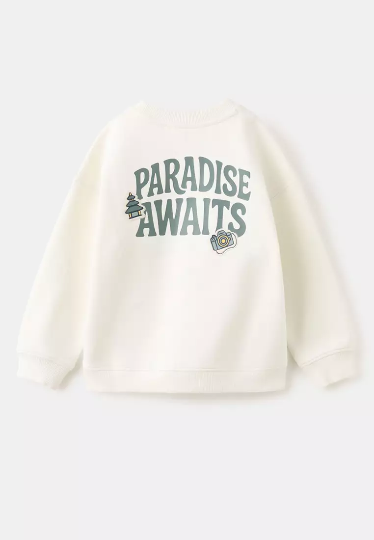 Sweatshirt with Embroidered Patches