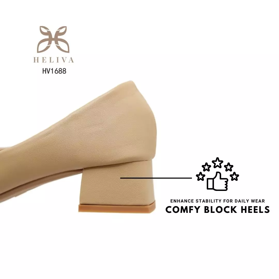 Heliva Leona Women Shoes Frame Square Curved Heel Chunky Sol 4cm HV1688