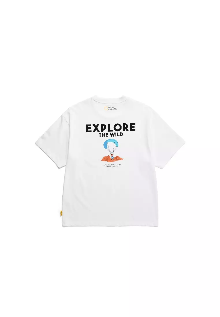 男女同款EXPLORE圖案短袖T恤