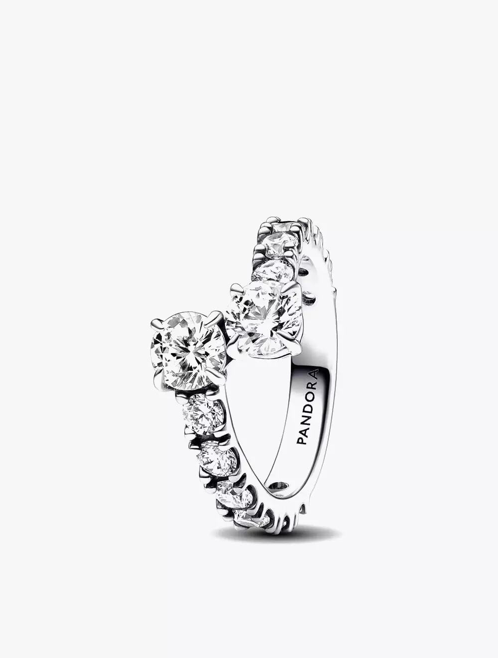 Sterling silver ring with clear cubic zirconia