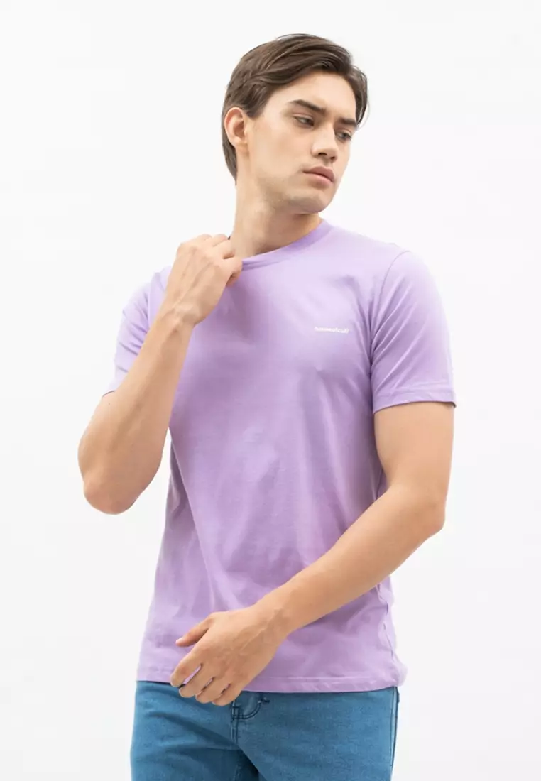 Kaos Polos Pria Premium Katun Combed Lengan Pendek Lilac