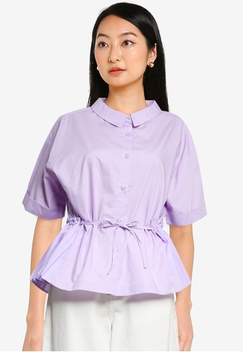 niko and ... purple Pleated Hem Shirt A47BBAA74794A3GS_1