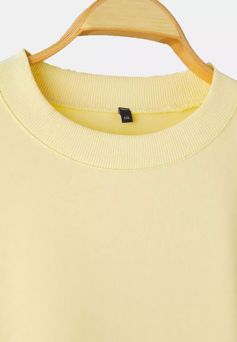 Yellow Bottom T-Shirt Thin Knit Plus Size Sweatshirt