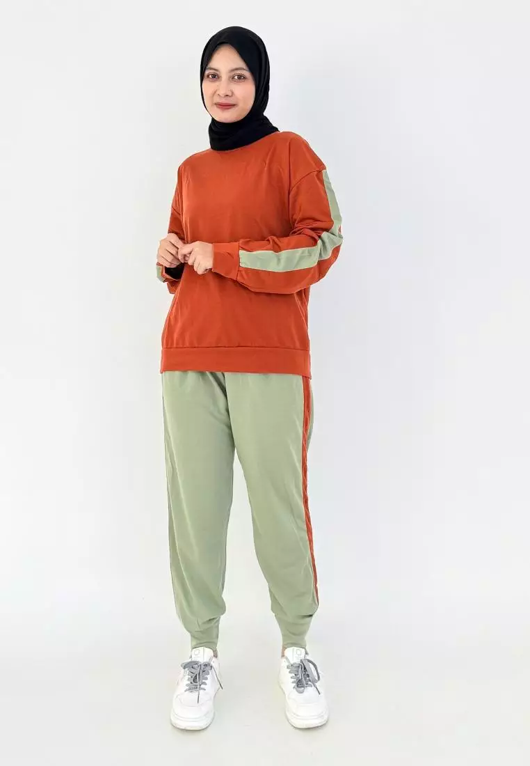 Couple Set Training Babyterry [2 PCS Setelan Sporty Olahraga] Wanita Pria Size M-XXL