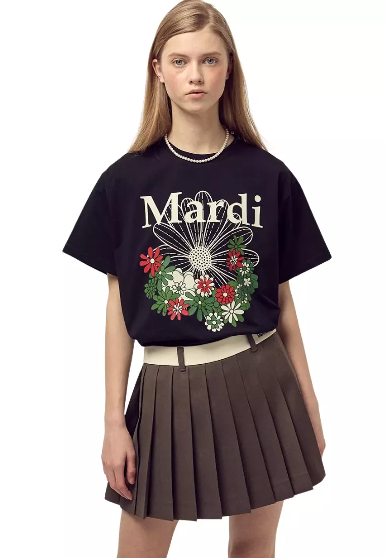 Tshirt Flowermardi Jardin - Black Ivory